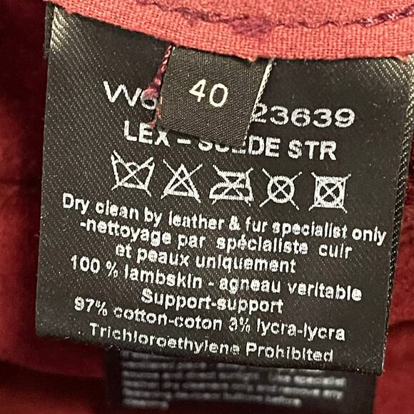 Joseph High Waist Straight Leg Maroon Suede Trouser Pants Size 40 - Picture 13 of 15